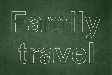 Obraz premium Travel concept: Family Travel on chalkboard background