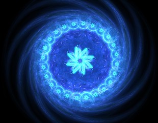 Colorful fractal rings, digital artwork