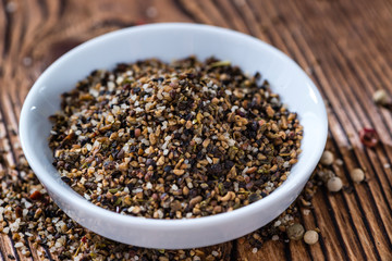 Small bowl with crushed Peppercorns
