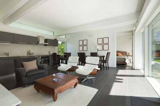 Modern living room furnished