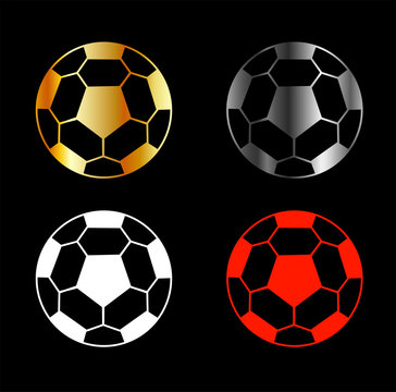 Footballs on blackbackground