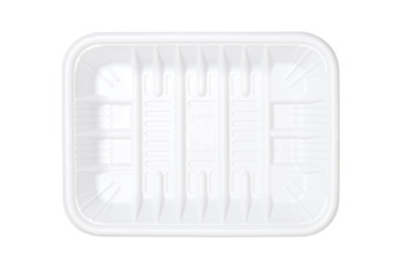Empty plastic tray isolated on white background