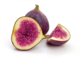 Fig fresh fruit closeup isolated on white background