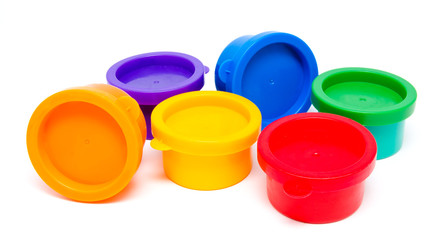 Children finger paint isolated