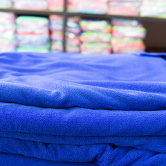 blue towel softness fluffy fiber fabric of textile fabric industry