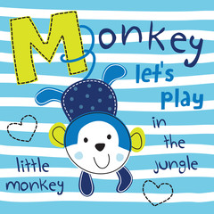 Obraz premium hanging monkey vector illustration