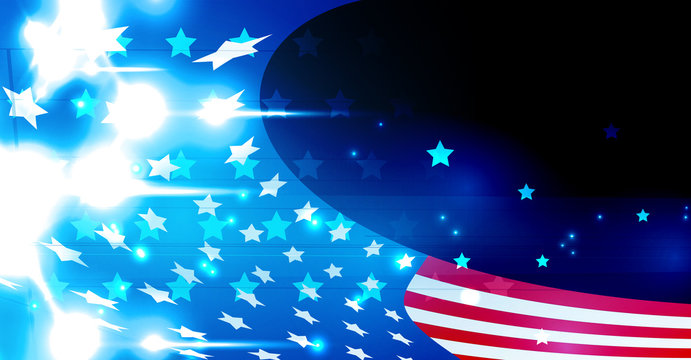 illustration of abstract American Flag for Independence Day. Shiny American national flag waving for Fourth of July