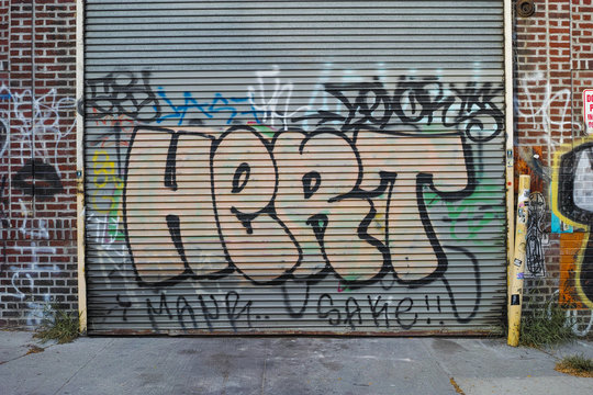 Graffiti wall on street