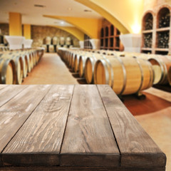 table of free space and background of barrels 