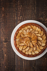 Pear tart on the wooden table
