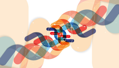 DNA Abstract icon and element collection. Futuristic technology