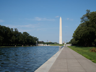 The Washington Monument and reflecting pool