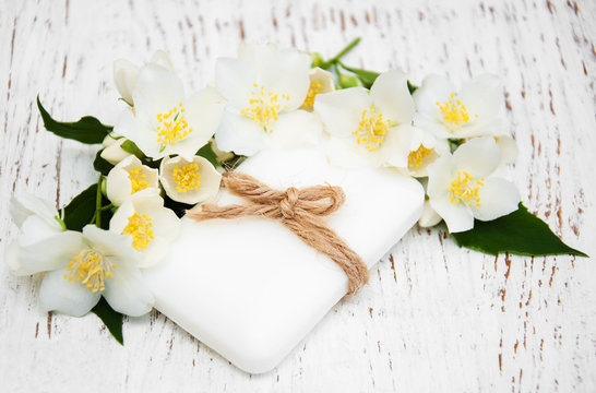 soap with jasmine flower