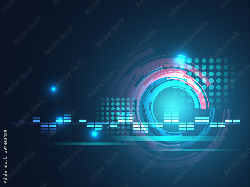 Poster abstract geometric technology line vector background