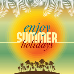 Fototapeta na wymiar Summer holidays illustration & summer background