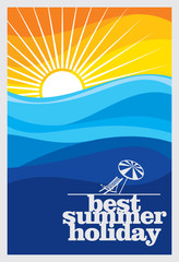 Fototapeta na wymiar Summer holidays illustration & summer background