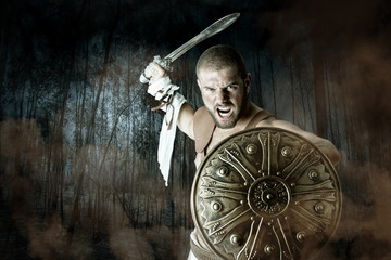 Fototapeta na wymiar Gladiator warrior