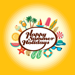Summer holidays illustration & summer background