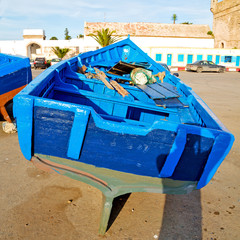 boat   in   africa morocco  old harbor wood    and  abstract pie