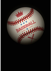 Dark Background of baseball ball. Vector Illustration.