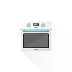 Fototapeta premium vector flat style white kitchen oven illustration.