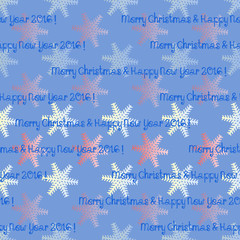 Happy new year and merry christmas seamless pattern.