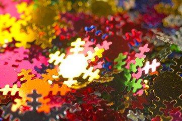 Obraz na płótnie Canvas Celebratory background paper Snowflakes multi-coloured. Macro