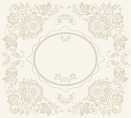 Vector background of floral pattern with traditional russian