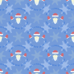 Happy new year and merry christmas seamless pattern.