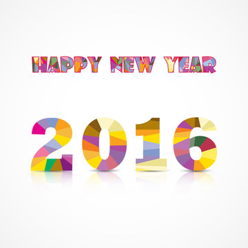 Happy New Year 2016.Colorful greeting card design.Vector illustr
