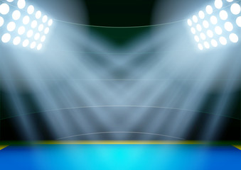 Background for posters night athletics stadium in the spotlight