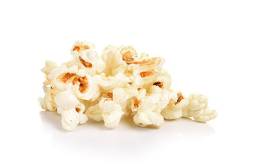 Popcorn isolated on the white background