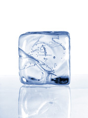 Ice cube on white background