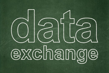 Obraz premium Data concept: Data Exchange on chalkboard background