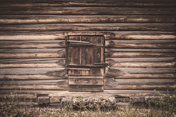 Old wooden barn door