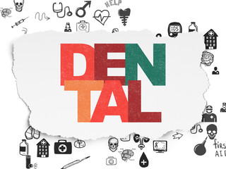 Health concept: Dental on Torn Paper background