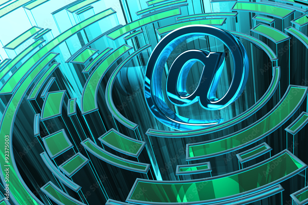 Poster email, internet communication and computer technology concept, electronic mail symbol with circles a