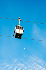 cableway with moon