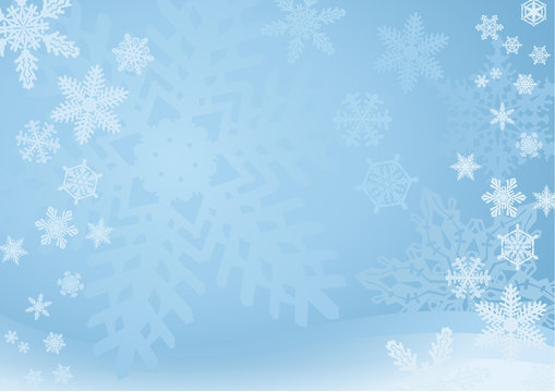 Blue Snowflake Background — A blue snowflake background with many different snowflakes. Soft and light.