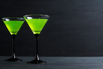 Apple cocktail mixed drink with apple slice