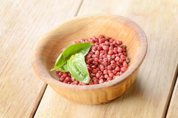 Pink peppercorn and basil