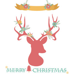 Christmas Deer Antlers with Banner set