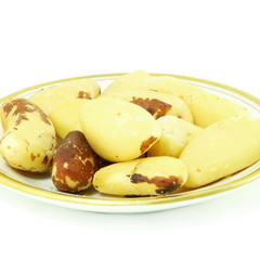 roasted brazilnut  in white background