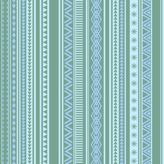 Geometric seamless pattern green and blue winter vintage