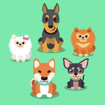 Cartoon dogs standing collection