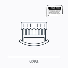 Baby cradle bed icon. Crib or cot sign.