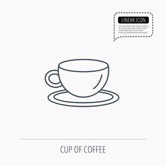 Coffee cup icon. Tea or hot drink sign.