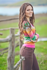 Beautiful woman are enjoying  the wild wild nature