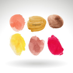 Watercolor strokes and texture. Vector design.