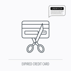 Expired credit card icon. Shopping sign.